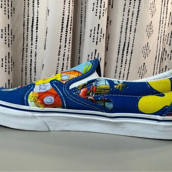 Vans x Spongebob Classic Slip On Shoes Aloha Sneakers Limited Edition Mens 9