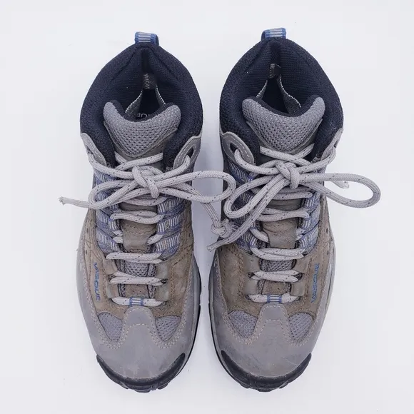 Vasque Women's Size 9 Goretex Waterproof Hiking Boots Beige Gray Mid-Top Leather