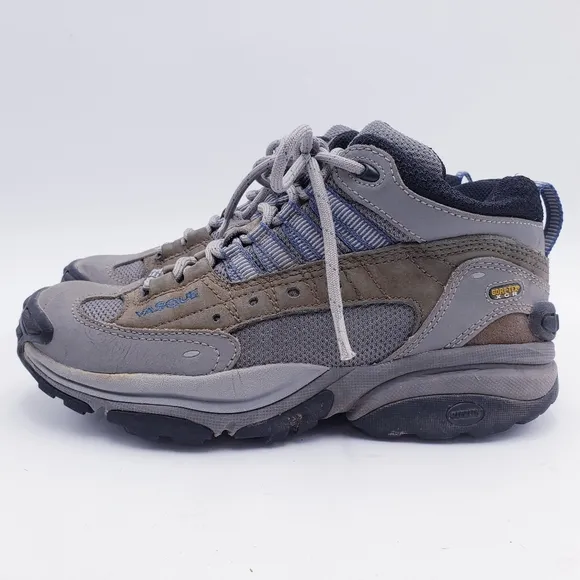 Vasque Women's Size 9 Goretex Waterproof Hiking Boots Beige Gray Mid-Top Leather