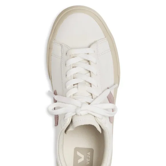 Veja Women's White and Pink Sneakers