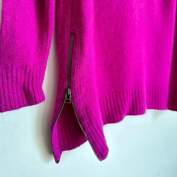Velvet by Graham &amp; Spencer 100% Cashmere Sweater Fuchsia Purple Small Petite