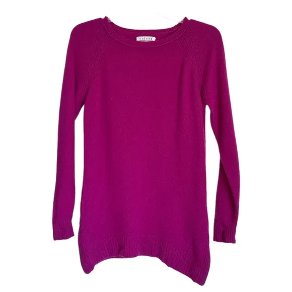 Velvet by Graham &amp; Spencer 100% Cashmere Sweater Fuchsia Purple Small Petite