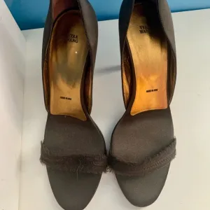 Vera Wang Brown Satin Heels Sandals New Sz 38