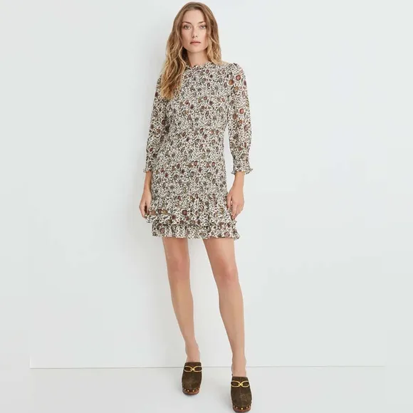 Veronica Beard Farha Vine-Floral Mini Dress