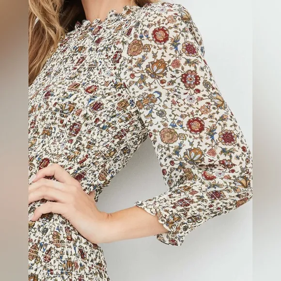 Veronica Beard Farha Vine-Floral Mini Dress