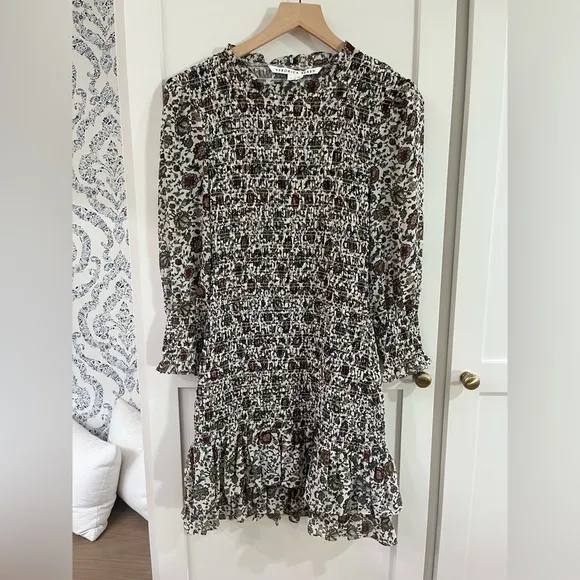 Veronica Beard Farha Vine-Floral Mini Dress