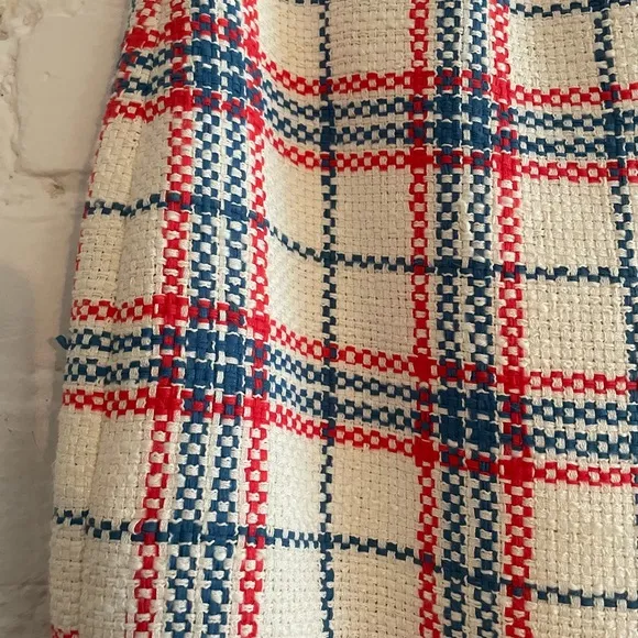 Veronica Beard plaid Fringe midi skirt. NEW