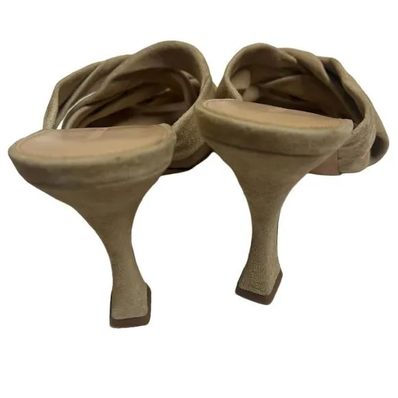 Veronica Beard Tan Alin Suede Sandal Heels Sz. 9.5