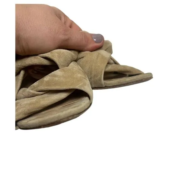 Veronica Beard Tan Alin Suede Sandal Heels Sz. 9.5