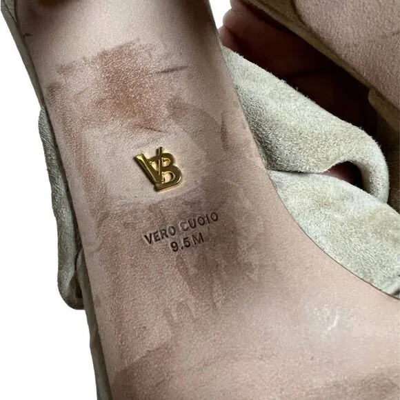 Veronica Beard Tan Alin Suede Sandal Heels Sz. 9.5