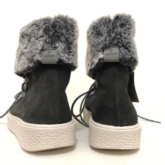 Victoria Antracita Suede Leather Boots