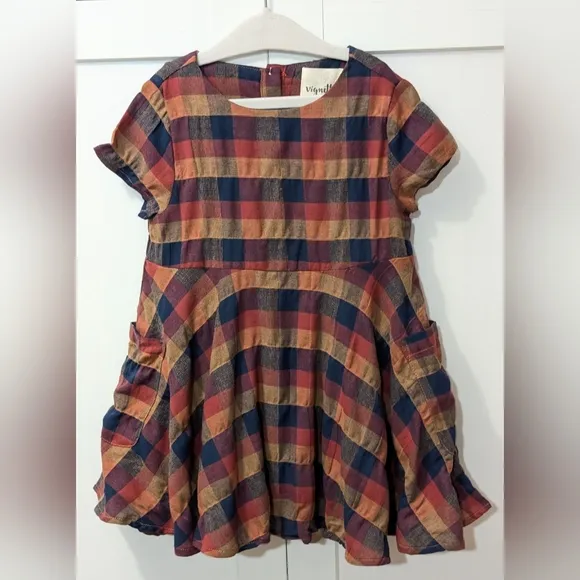 VIGNETTE, Debbie Dress, Red/Navy Plaid, Size 2