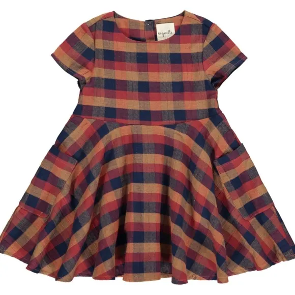 VIGNETTE, Debbie Dress, Red/Navy Plaid, Size 2