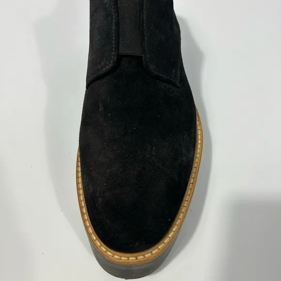 VINCE Black Davy Slip-on Oxford Suede Platform Shoes Size 7