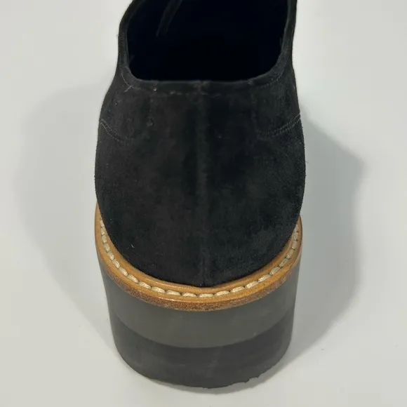 VINCE Black Davy Slip-on Oxford Suede Platform Shoes Size 7