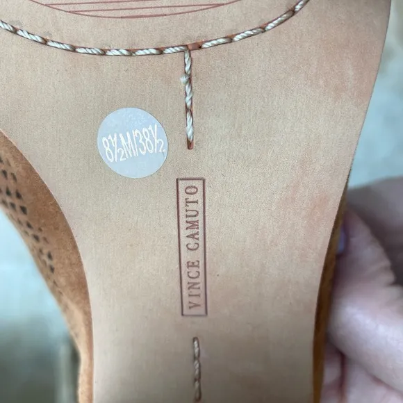 Vince Camuto brown leather suede sandals