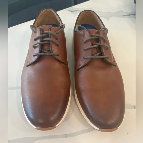 Vince Camuto Leather Shoes Ehen Mens Size 9.5M Casual Dress Oxford Brown EUC