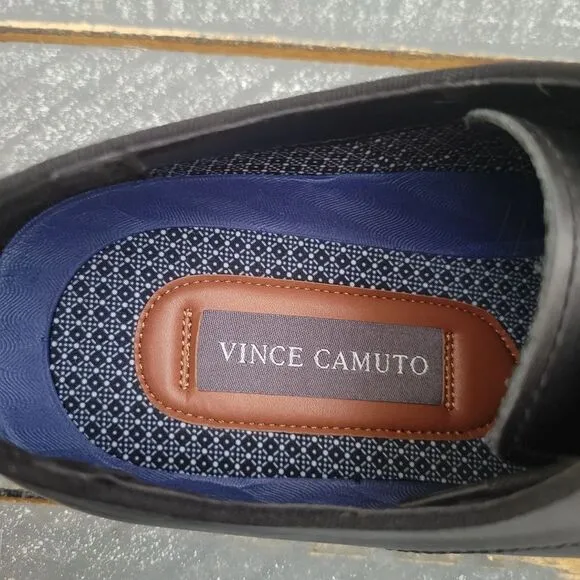 Vince Camuto Lyre Derby Dress Shoe Black Leather Men's Size‎ 9 NIB