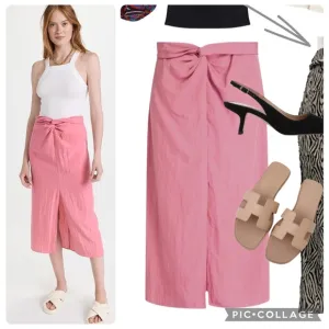 Vince knot midi skirt
