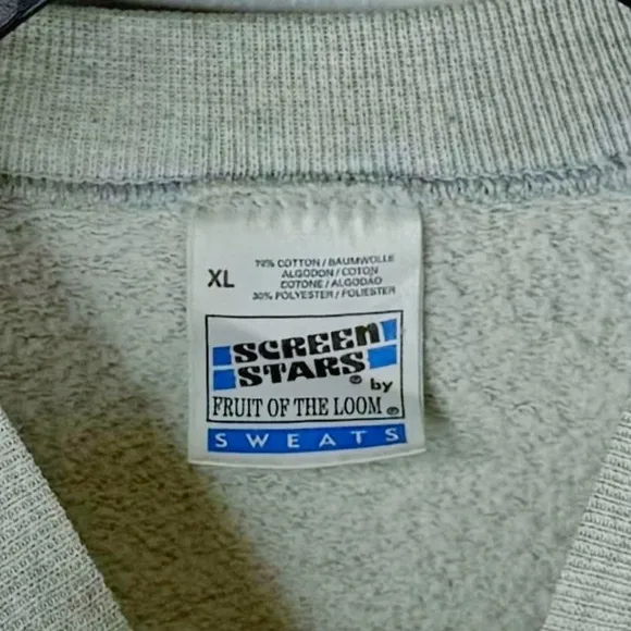 VINTAGE 80's SCREEN STARS FRUIT OF THE LOOM OXFORD UNI Mens Sweatshirt Grunge XL