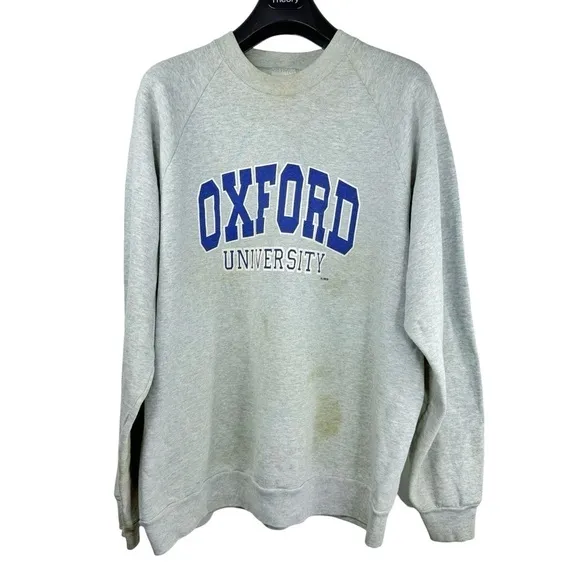 VINTAGE 80's SCREEN STARS FRUIT OF THE LOOM OXFORD UNI Mens Sweatshirt Grunge XL