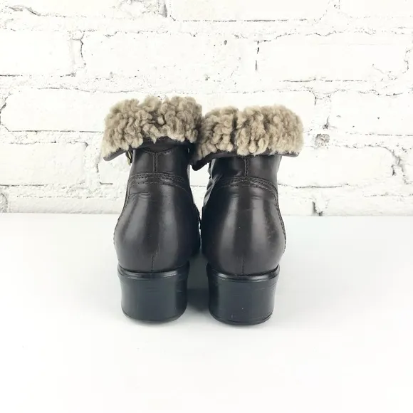 Vintage Barbo Sherpa Lined Heeled Combat Boots