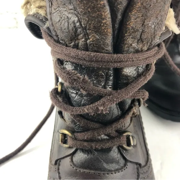 Vintage Barbo Sherpa Lined Heeled Combat Boots