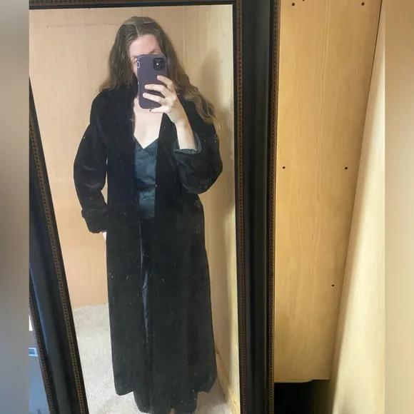 Vintage Black Velvet Coat