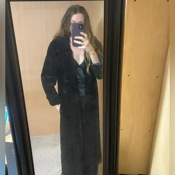 Vintage Black Velvet Coat
