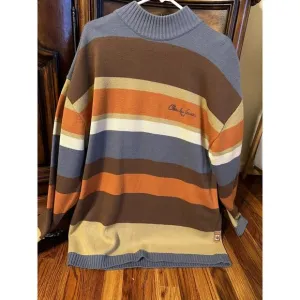 Vintage Clench Jeans Men's Multicolor Striped Sweater Size XL Y2K