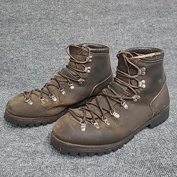 Vintage Dexter Brown Leather Hiking Mountain Boots Vibram Soles Men's US 13 USA