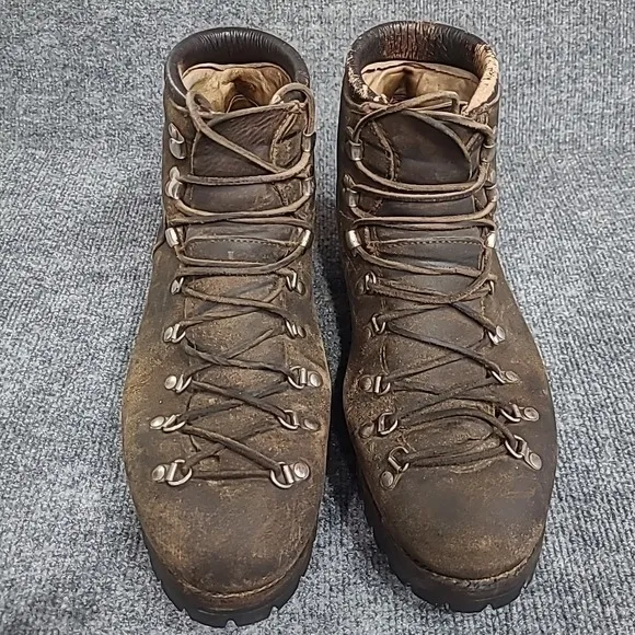 Vintage Dexter Brown Leather Hiking Mountain Boots Vibram Soles Men's US 13 USA