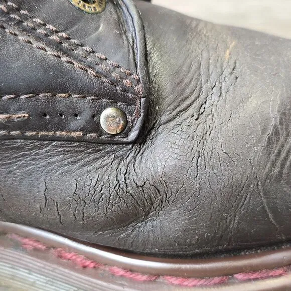 Vintage Dr Martens Men's Sz 9 Model 8459‎ England Brown Tall Work Boot READ