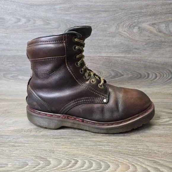 Vintage Dr Martens Men's Sz 9 Model 8459‎ England Brown Tall Work Boot READ