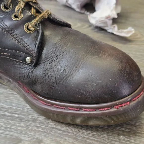 Vintage Dr Martens Men's Sz 9 Model 8459‎ England Brown Tall Work Boot READ