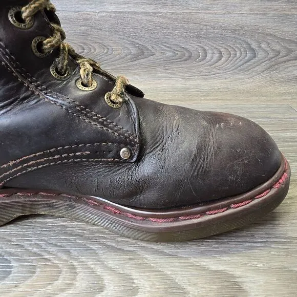 Vintage Dr Martens Men's Sz 9 Model 8459‎ England Brown Tall Work Boot READ