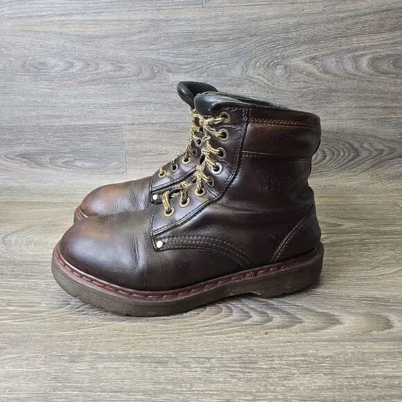 Vintage Dr Martens Men's Sz 9 Model 8459‎ England Brown Tall Work Boot READ
