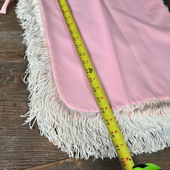 Vintage pink western fringe vest OS