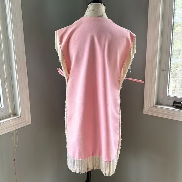 Vintage pink western fringe vest OS