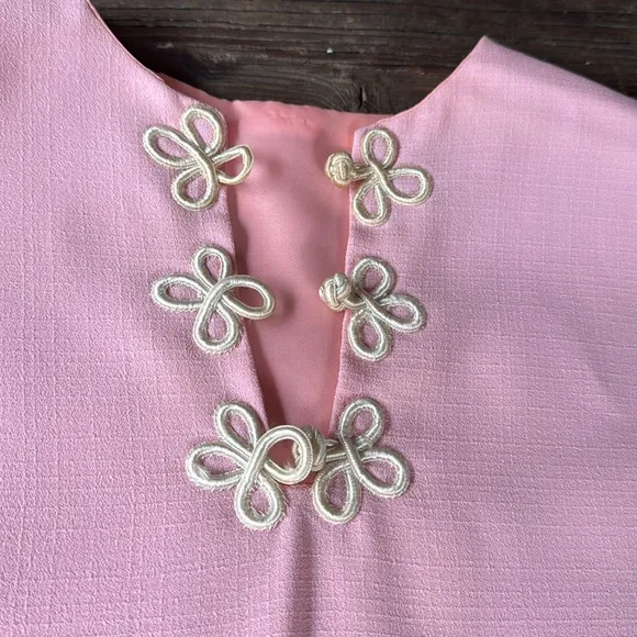 Vintage pink western fringe vest OS