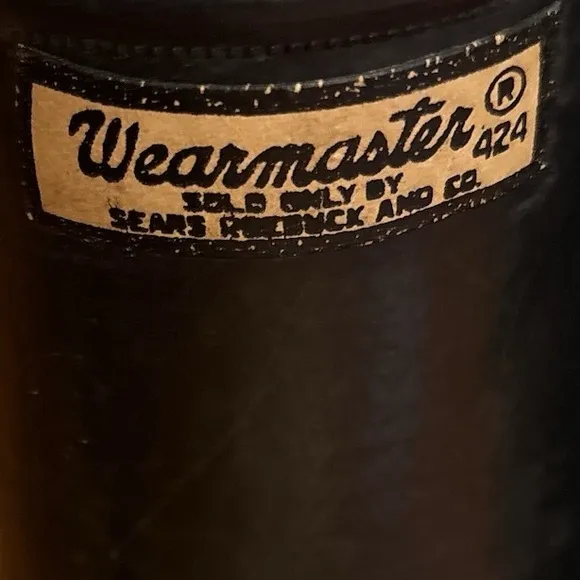 VINTAGE SEARS &amp; ROEBUCK WEARMASTER 424 RUBBER BLACK TALL BOOTS GORPGORE SZ 11.5