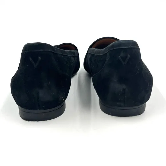 Vionic Black Savannah Suede Leather Slip On Loafers Size 7