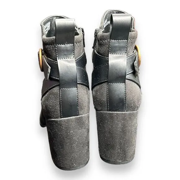 Vionic Womens Tenley Black Leather Booties Shoes Size 8 New