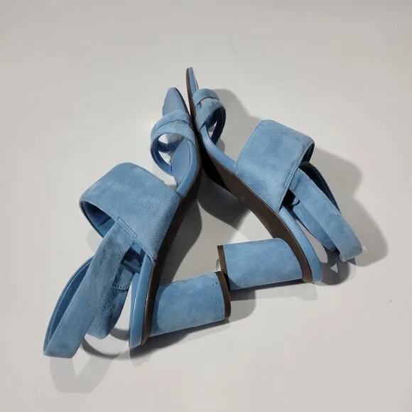 Vionic  Yasmin Garnet  Block Heels Strappy Blue  Sandals  Sz 7.5