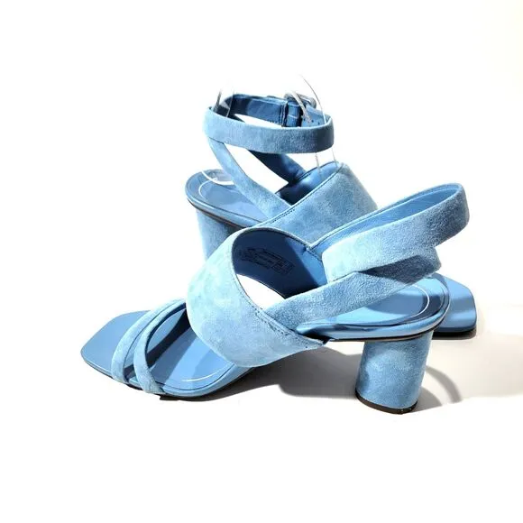 Vionic  Yasmin Garnet  Block Heels Strappy Blue  Sandals  Sz 7.5