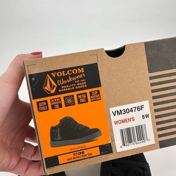 Volcom Workwear Women’s Size 8W Wide Stone Composite Toe Work Shoes Black