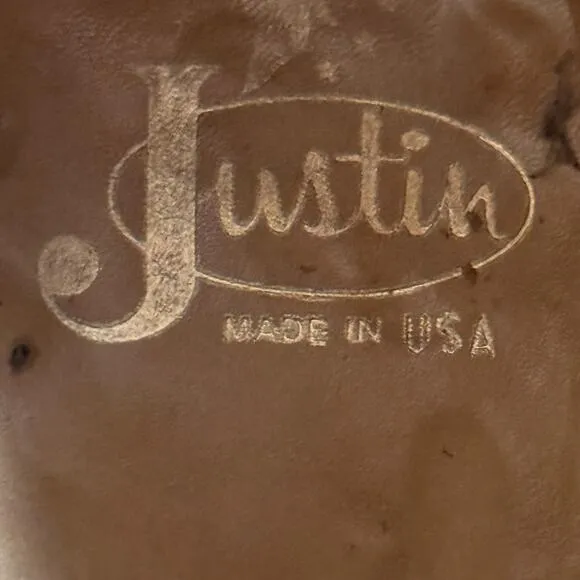 VTG Justin Boots Western Boots Mens Black Ostrich Full Quill Cowboy 12A NARROW