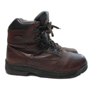 VTG LL Bean Brown Leather Hiking Boots Shoes Womens 9.5 Waterproof KNIFE EDGE