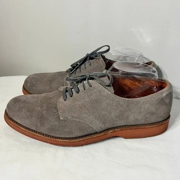 VTG L.L. Bean Shoes Oxfords Gray Suede Leather Business Casual Office Preppy 9D