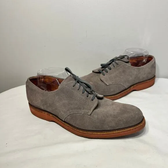 VTG L.L. Bean Shoes Oxfords Gray Suede Leather Business Casual Office Preppy 9D